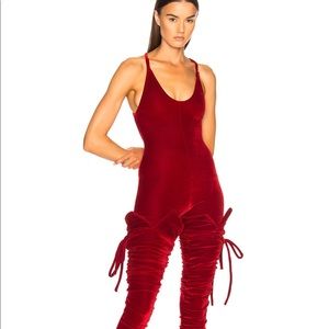 Y/Project Velvet Cherry Red Jumpsuit US6